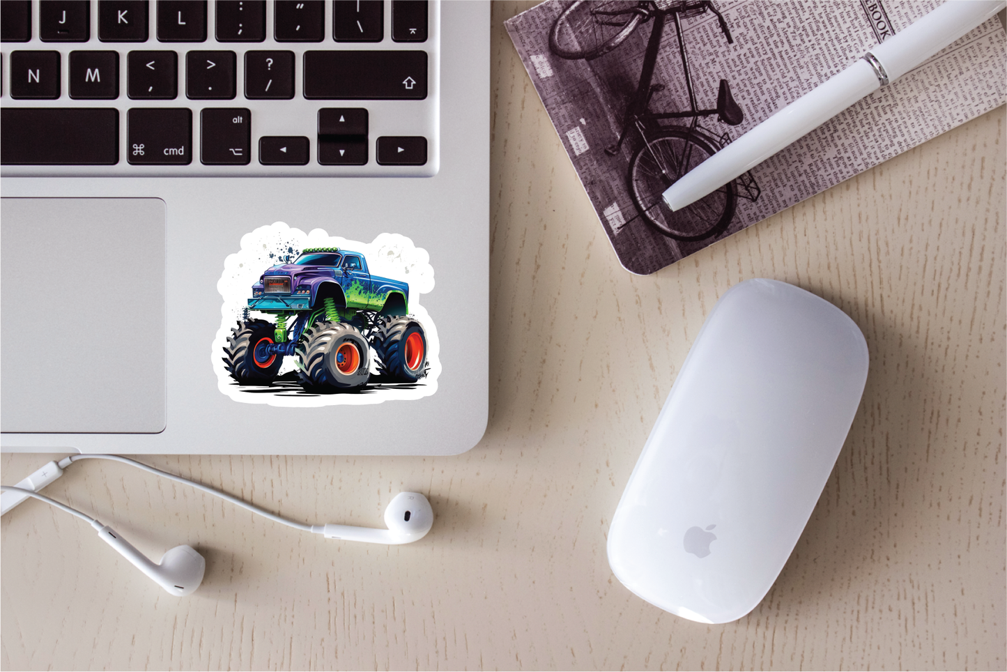 Monster Trucks - Full Color Vinyl Stickers (SHIPS IN 3-7 BUS DAYS)