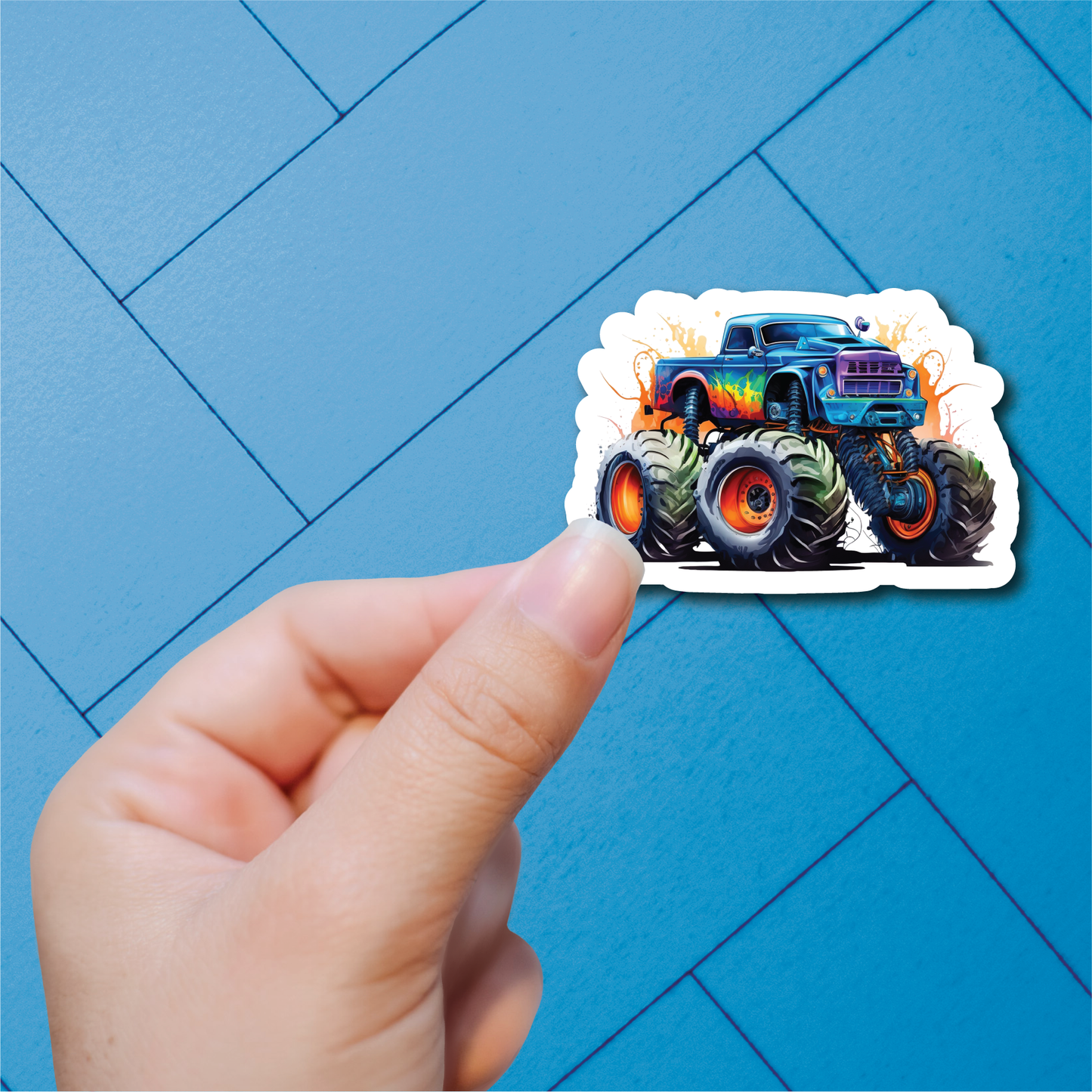 Monster Trucks - Full Color Vinyl Stickers (SHIPS IN 3-7 BUS DAYS)