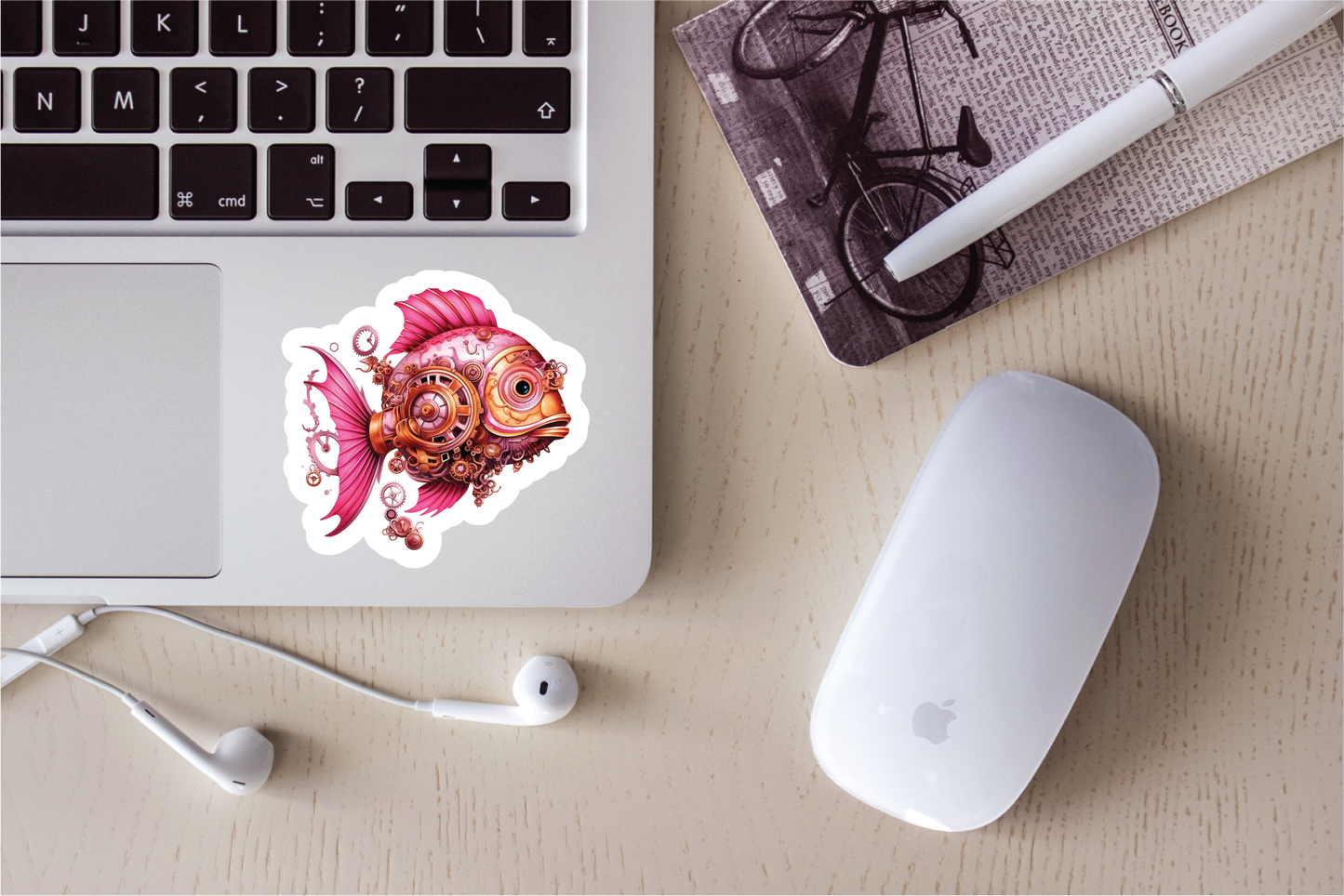 Pink Steampunk - Full Color Vinyl Stickers (SHIPS IN 3-7 BUS DAYS)