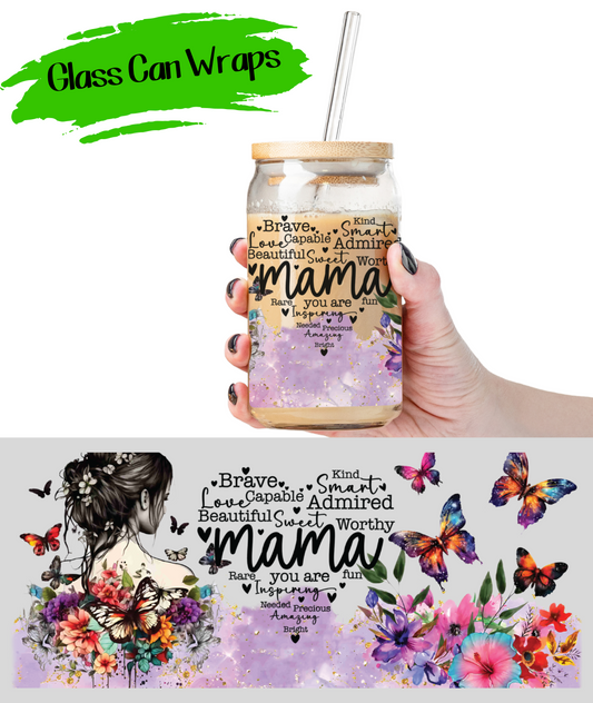 Mama Described Wrap for 16/20 oz Cups - UV DTF or Sublimation (SHIPS IN 3-7 BUS DAYS)