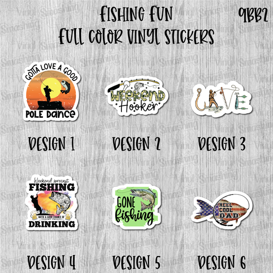 Fishing Fun - Full Color Vinyl Stickers (SHIPS IN 3-7 BUS DAYS)