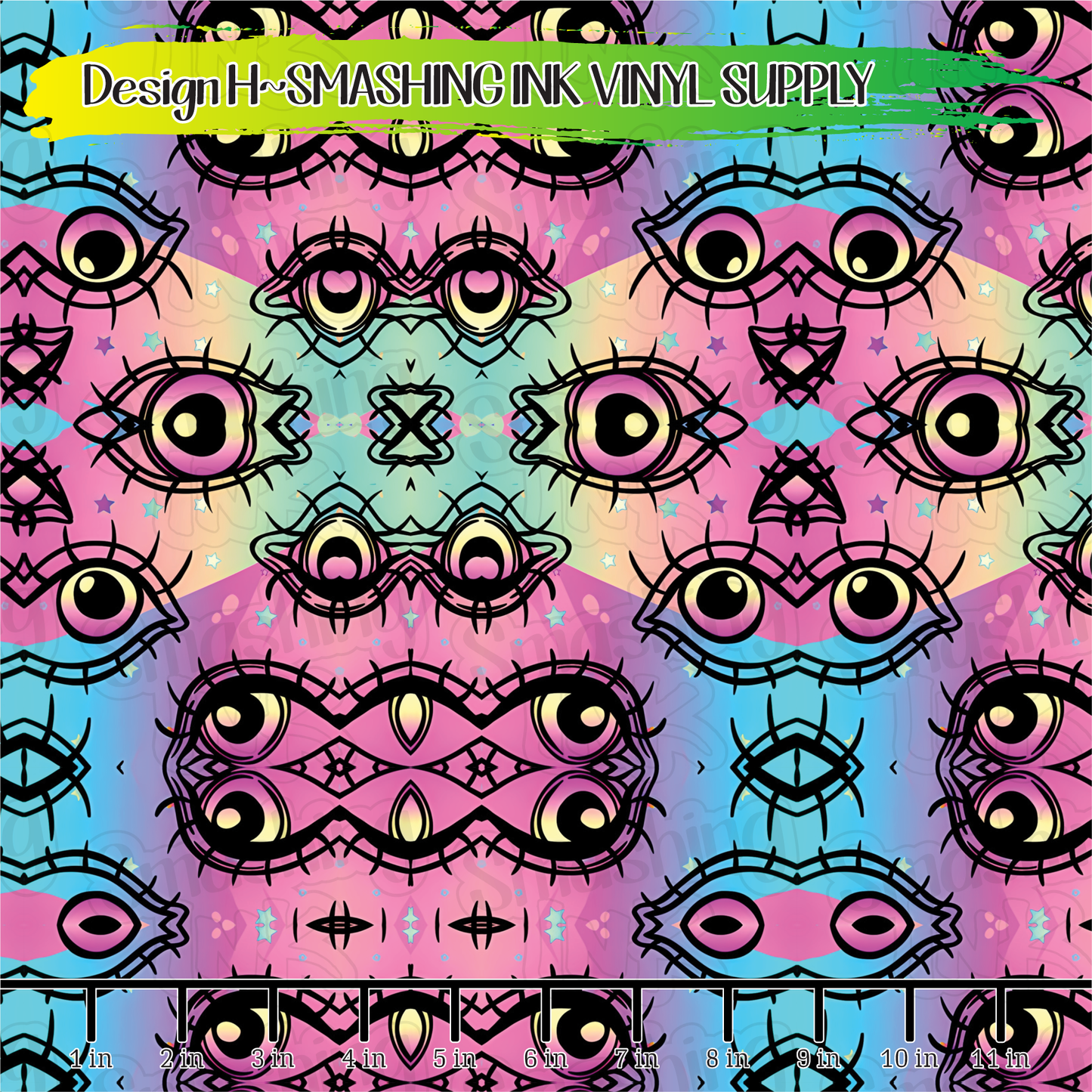 Pastel Goth Mandala ★ Printed Vinyl Sheets | Faux Leather | Laser Safe