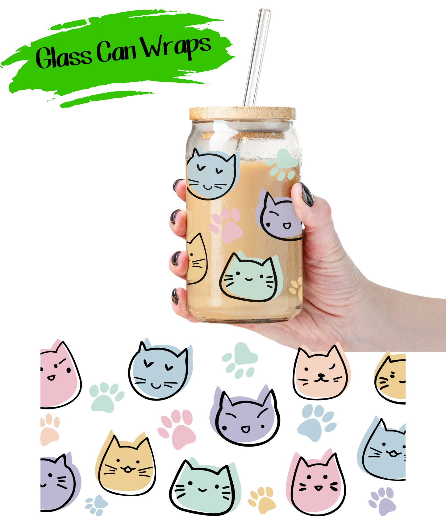 Cat - UV DTF | Cup Wrap | 16/20 oz
