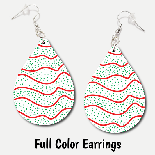 Christmas Tree Cakes - Full Color Earrings