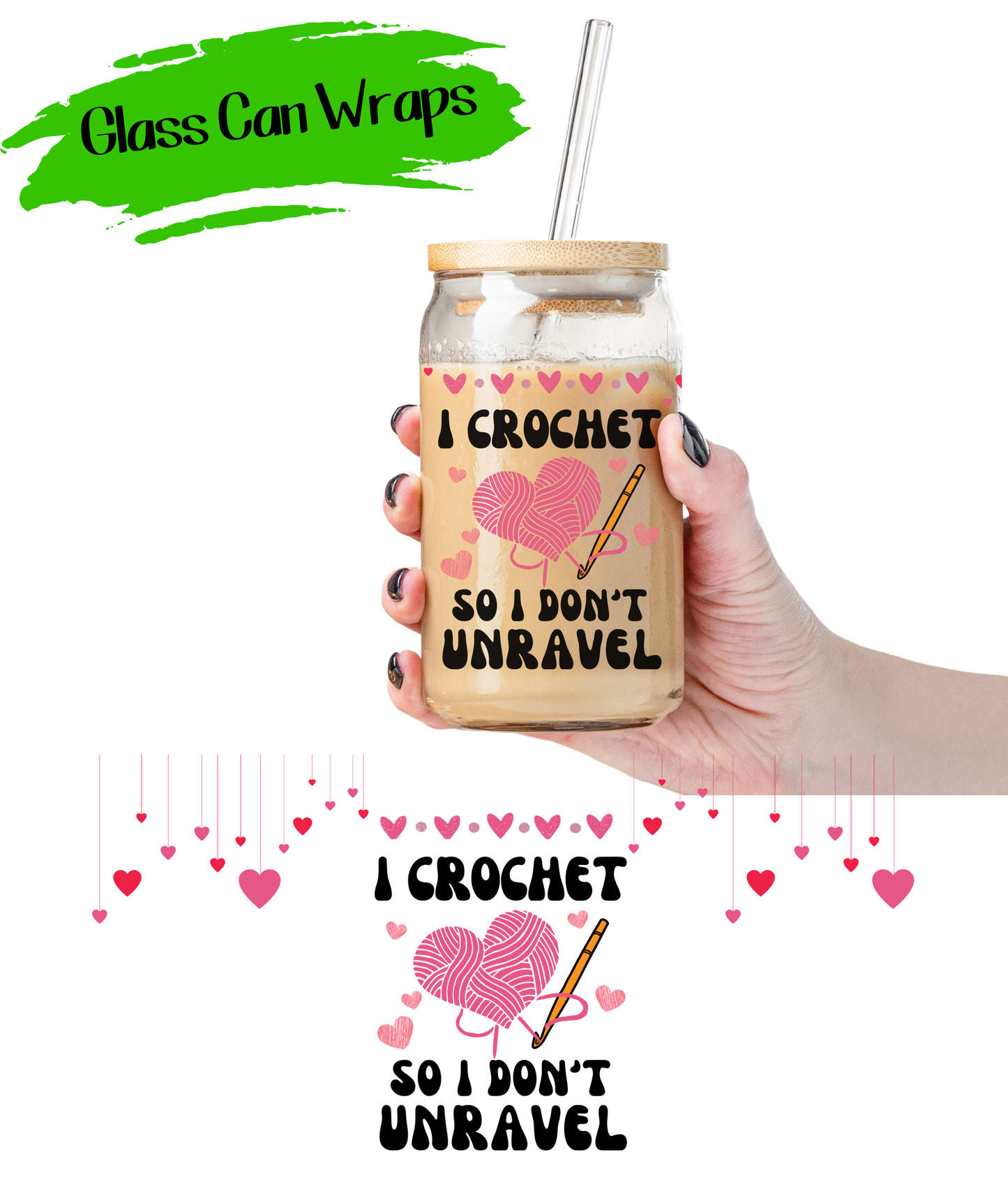 Crochet Lover - UV DTF | Cup Wrap | 16/20 oz