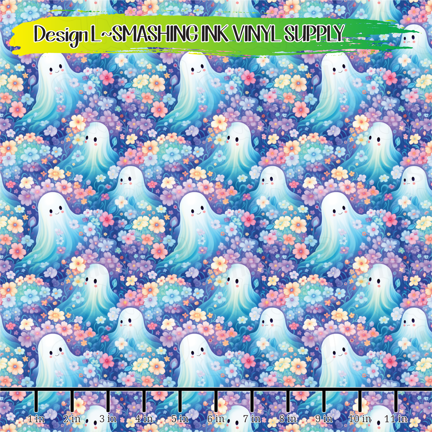 Pastel Ghosts ★ Printed Vinyl Sheets | Faux Leather | Laser Safe