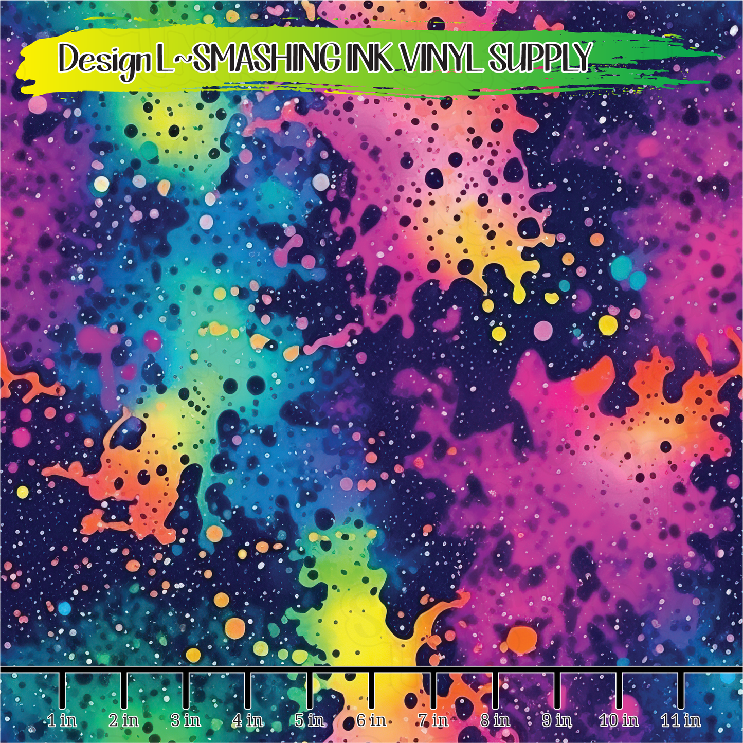 Neon Galaxy ★ Printed Vinyl Sheets | Faux Leather | Laser Safe