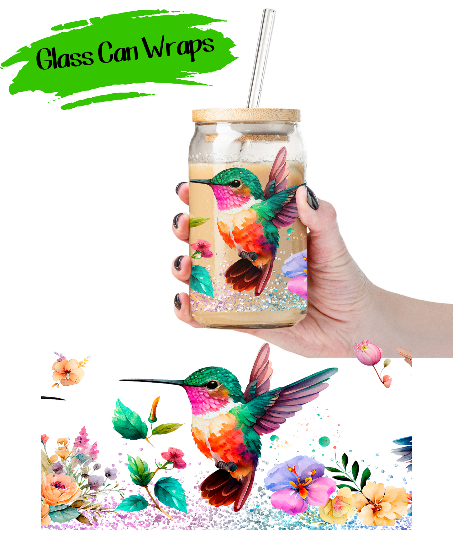 Hummingbird - UV DTF | Cup Wrap | 16/20 oz