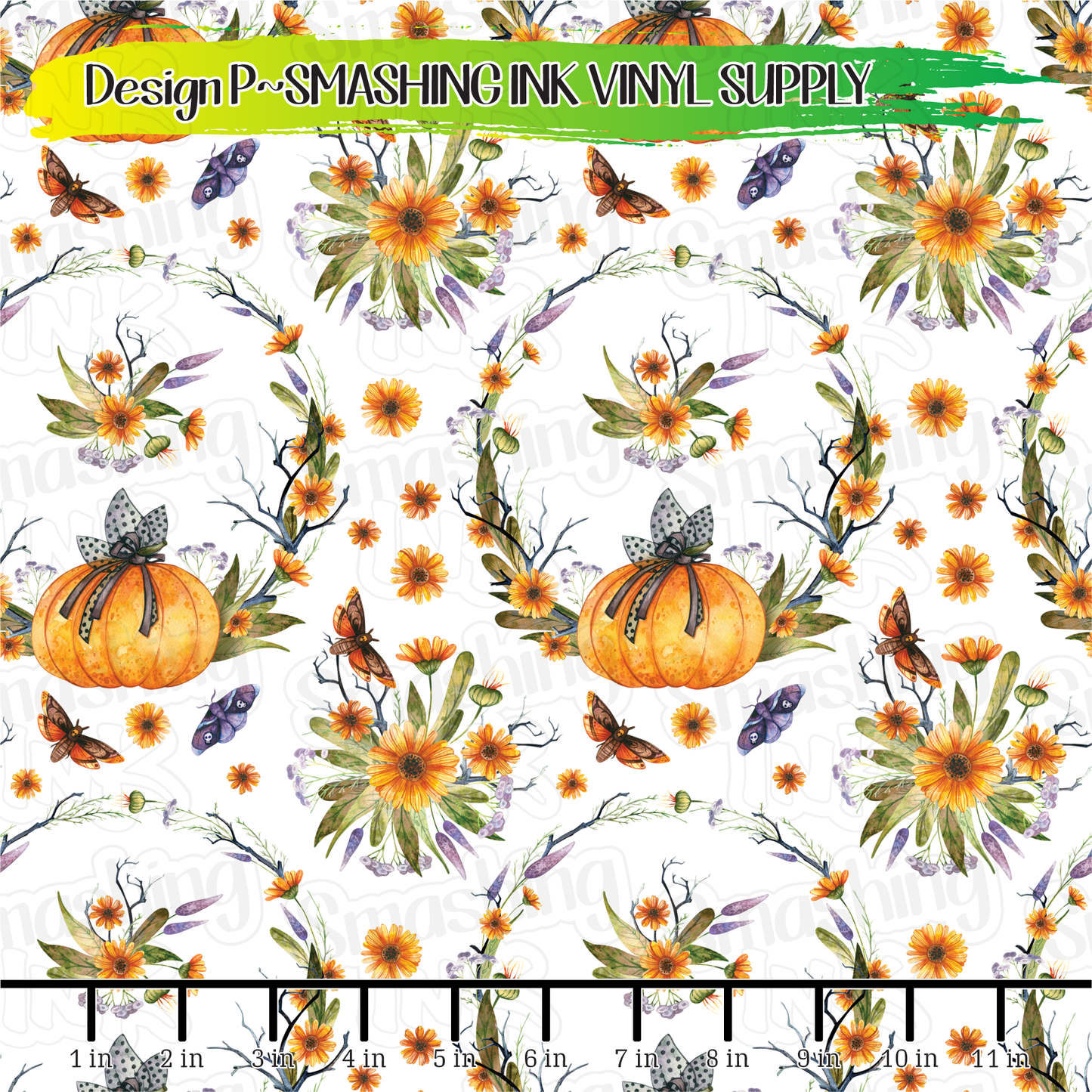 Halloween Floral ★ Printed Vinyl Sheets | Faux Leather | Laser Safe