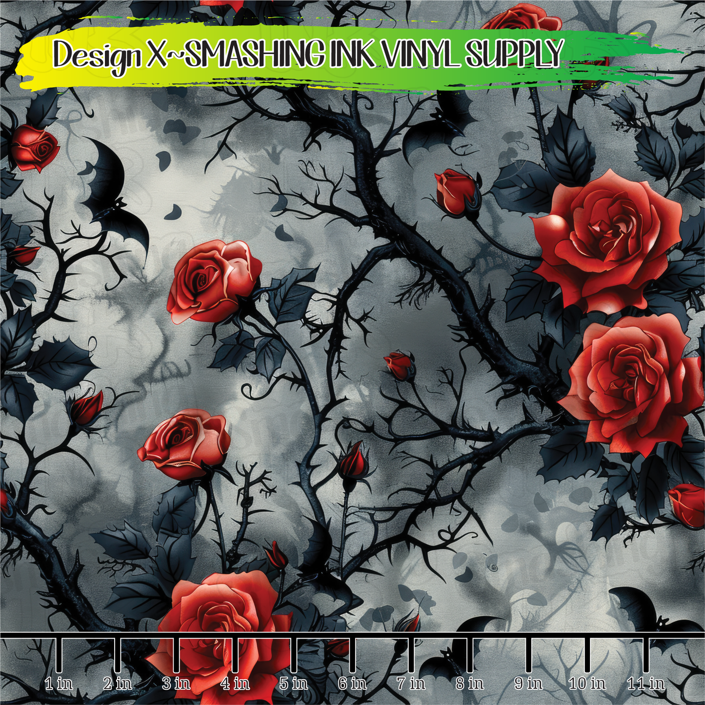 Bats And Roses ★ Printed Sheets | Faux Leather | Laser Safe