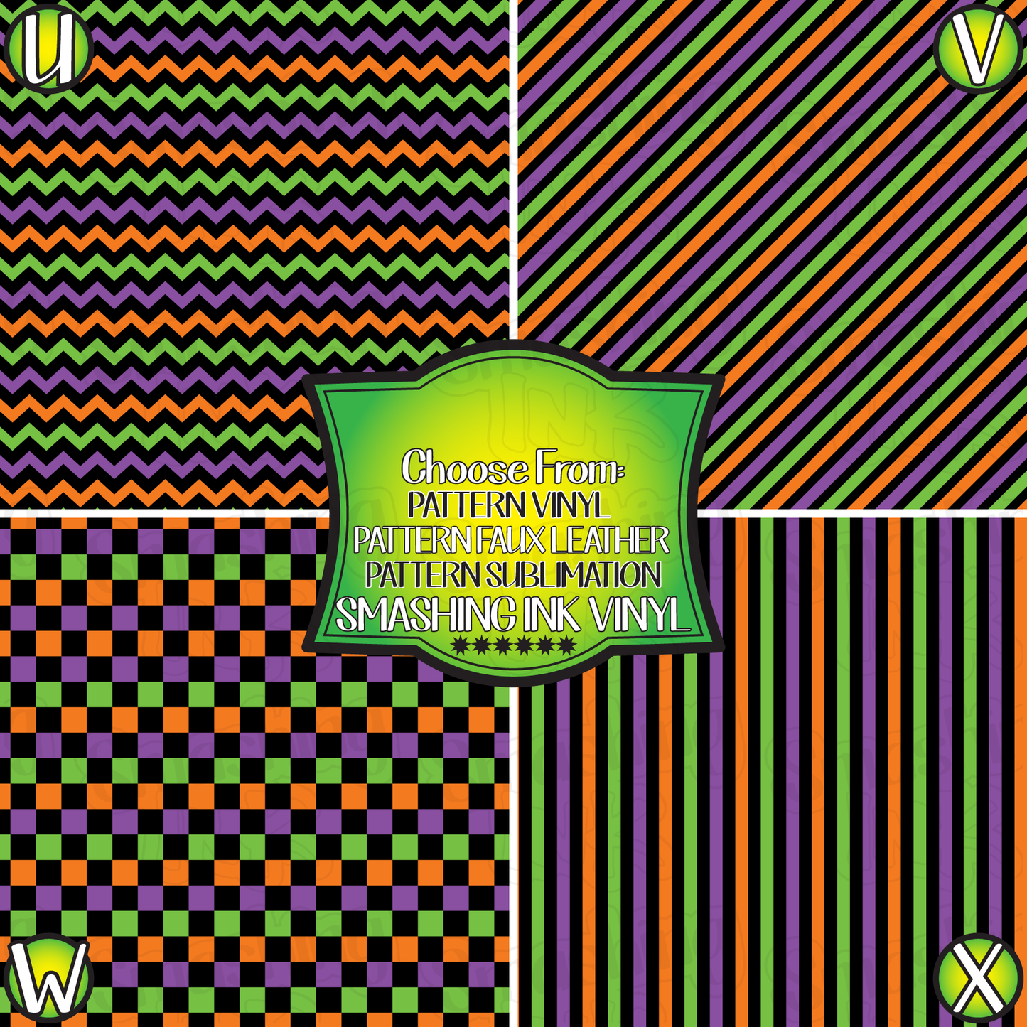 Geometric Halloween ★ Printed Sheets | Faux Leather | Laser Safe