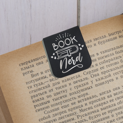 Book Nerd - Magnetic Leatherette Bookmark - Choose your leatherette color!