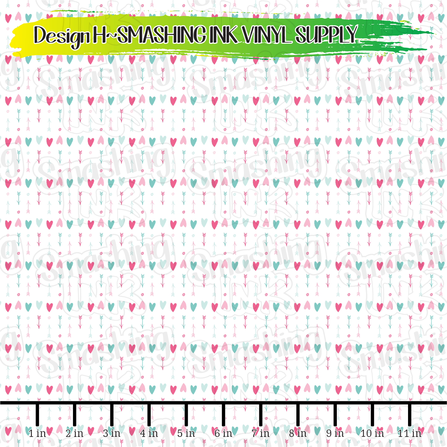 Teal Pink Hearts ★ Printed Vinyl Sheets | Faux Leather | Laser Safe