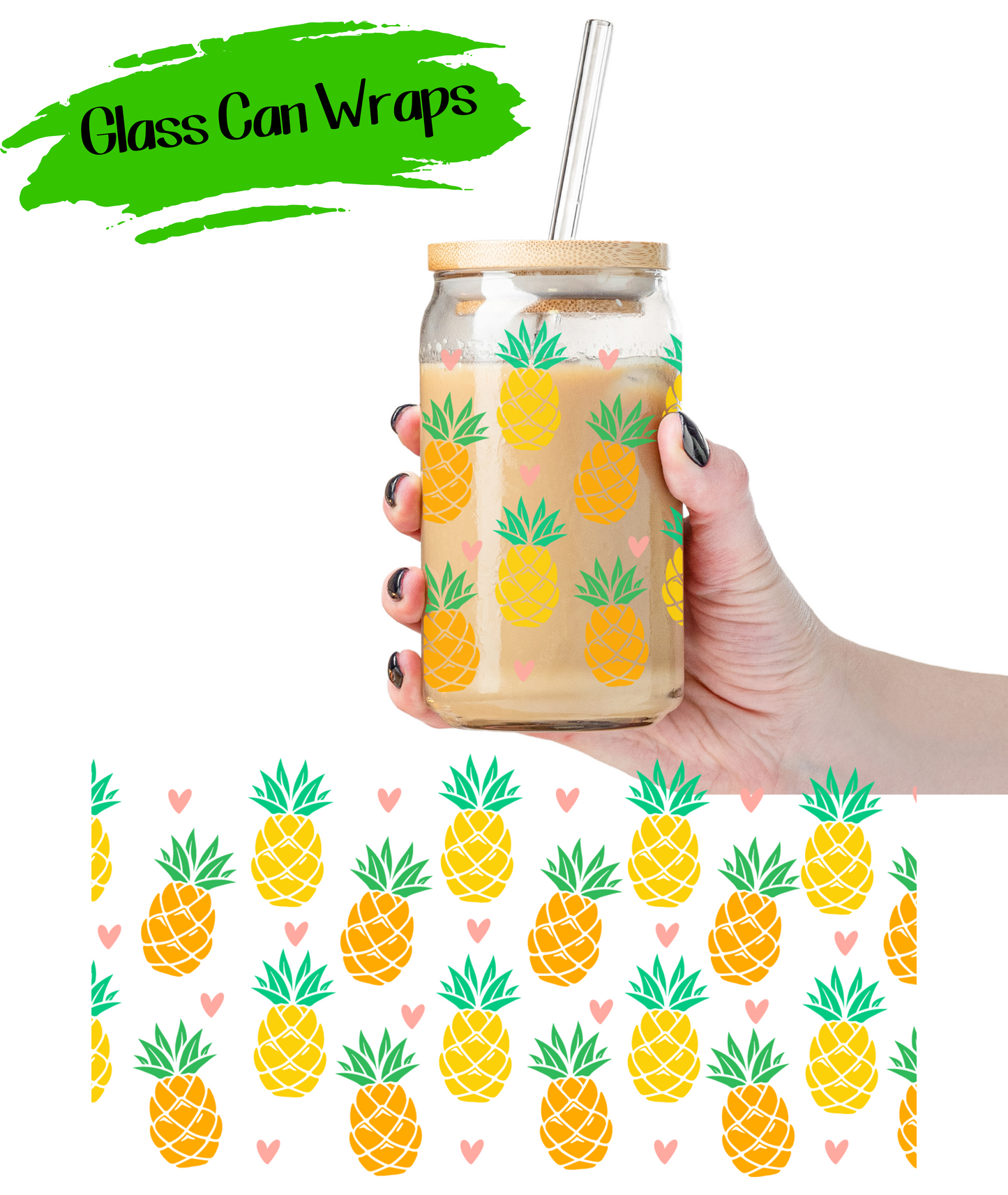 Pineapple - UV DTF | Cup Wrap | 16/20 oz