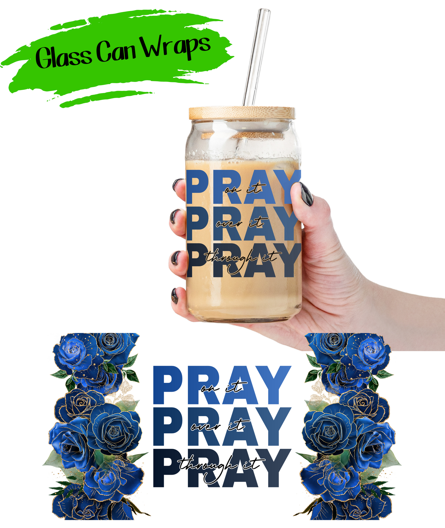 Pray Pray Pray - UV DTF | Cup Wrap | 16/20 oz