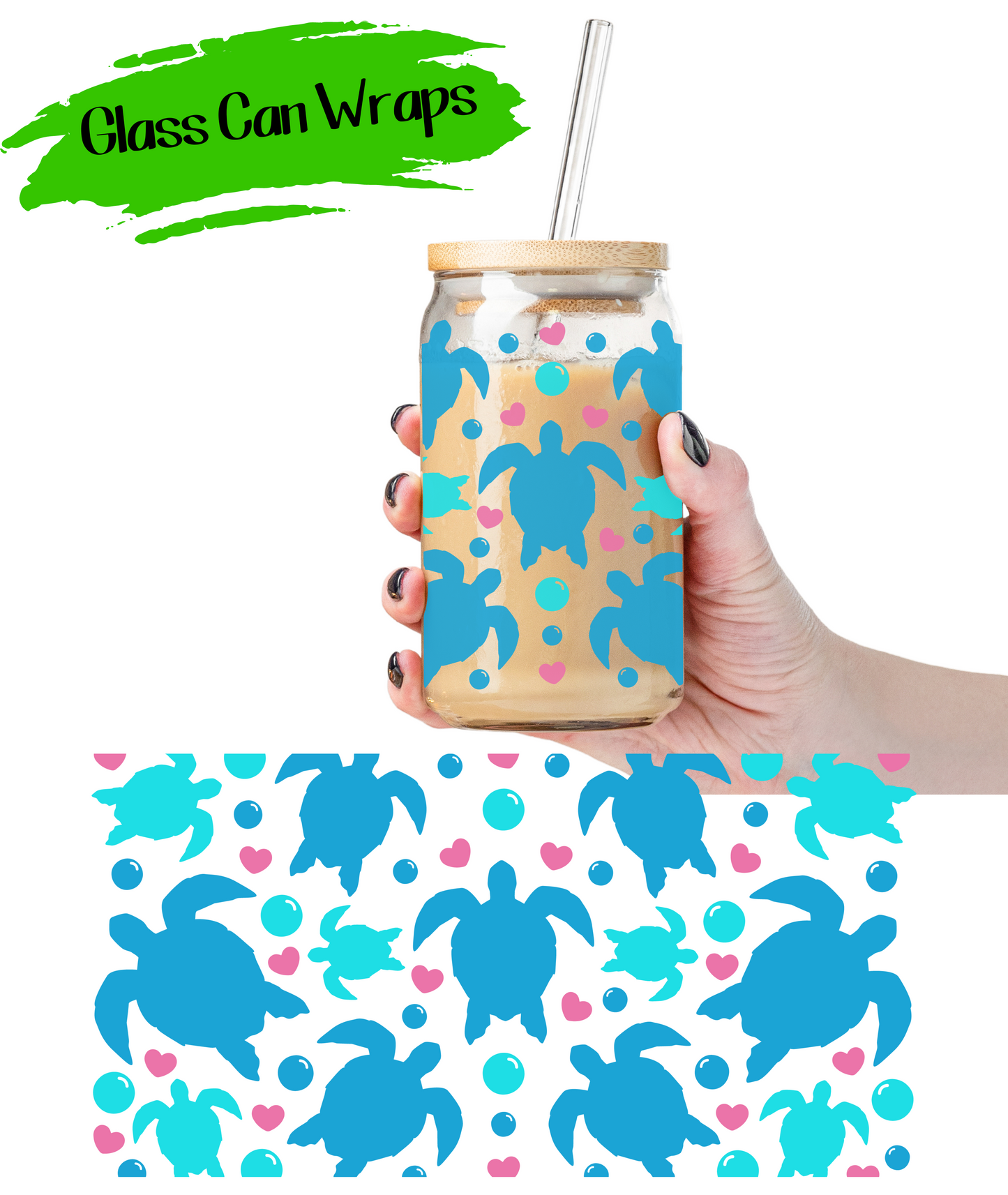 Sea Turtles - UV DTF | Cup Wrap | 16/20 oz