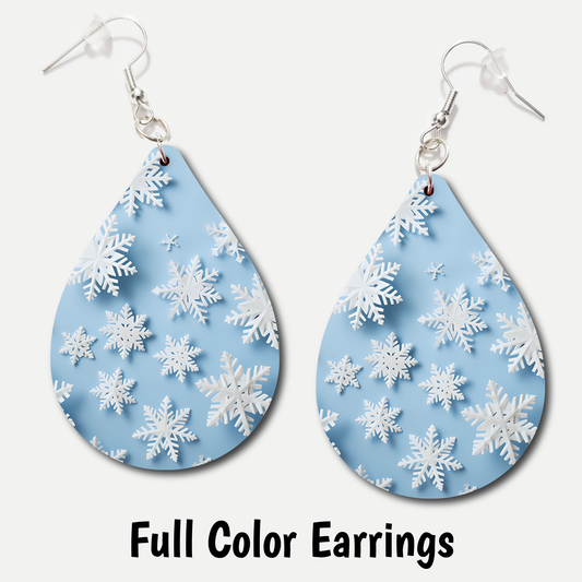 Snowflakes - Full Color Earrings