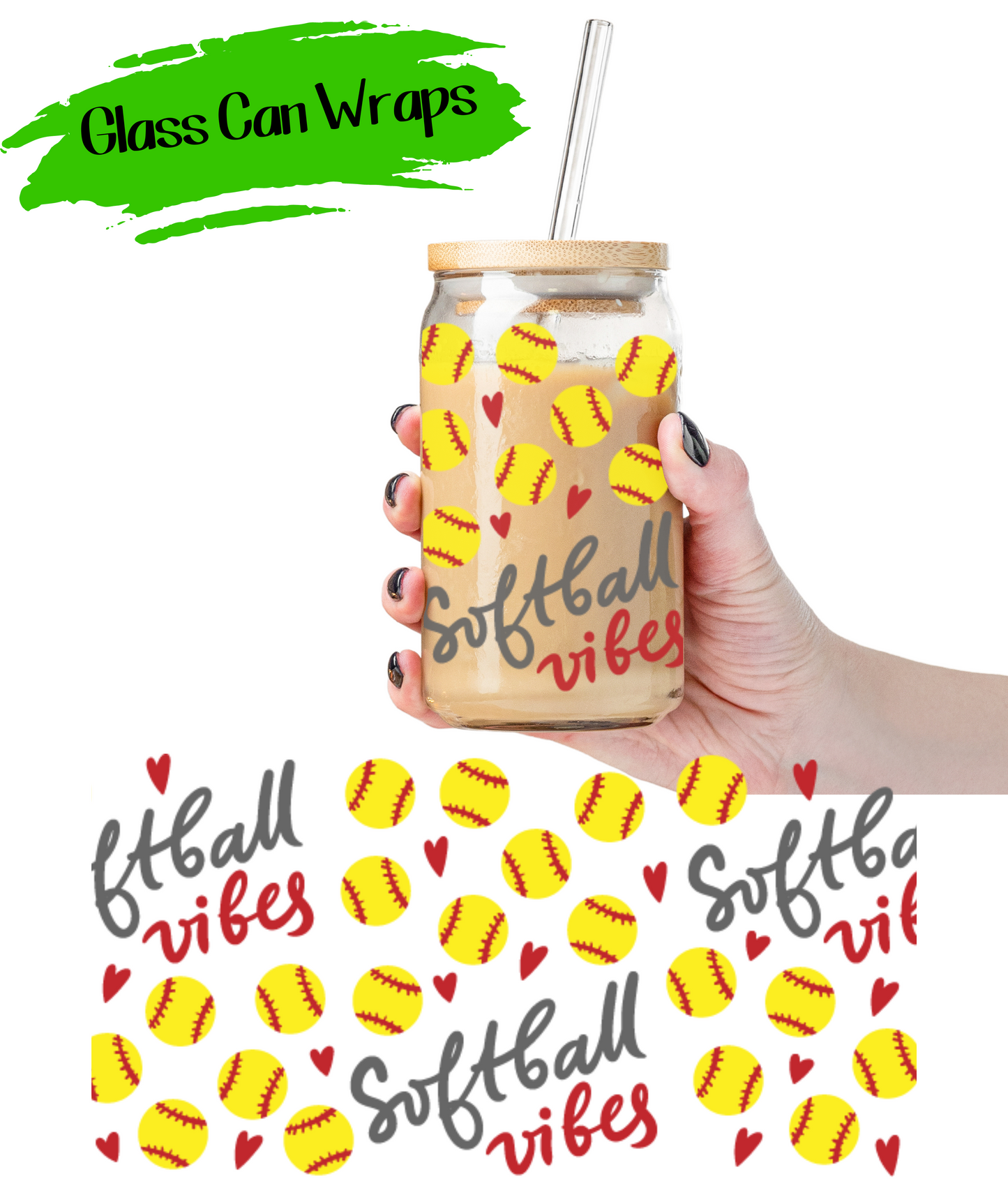 Softball Vibes - UV DTF | Cup Wrap | 16/20 oz (Copy)