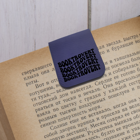 Booktrovert - Magnetic Leatherette Bookmark - Choose your leatherette color!
