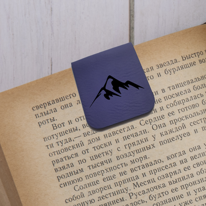 Mountains - Magnetic Leatherette Bookmark - Choose your leatherette color!
