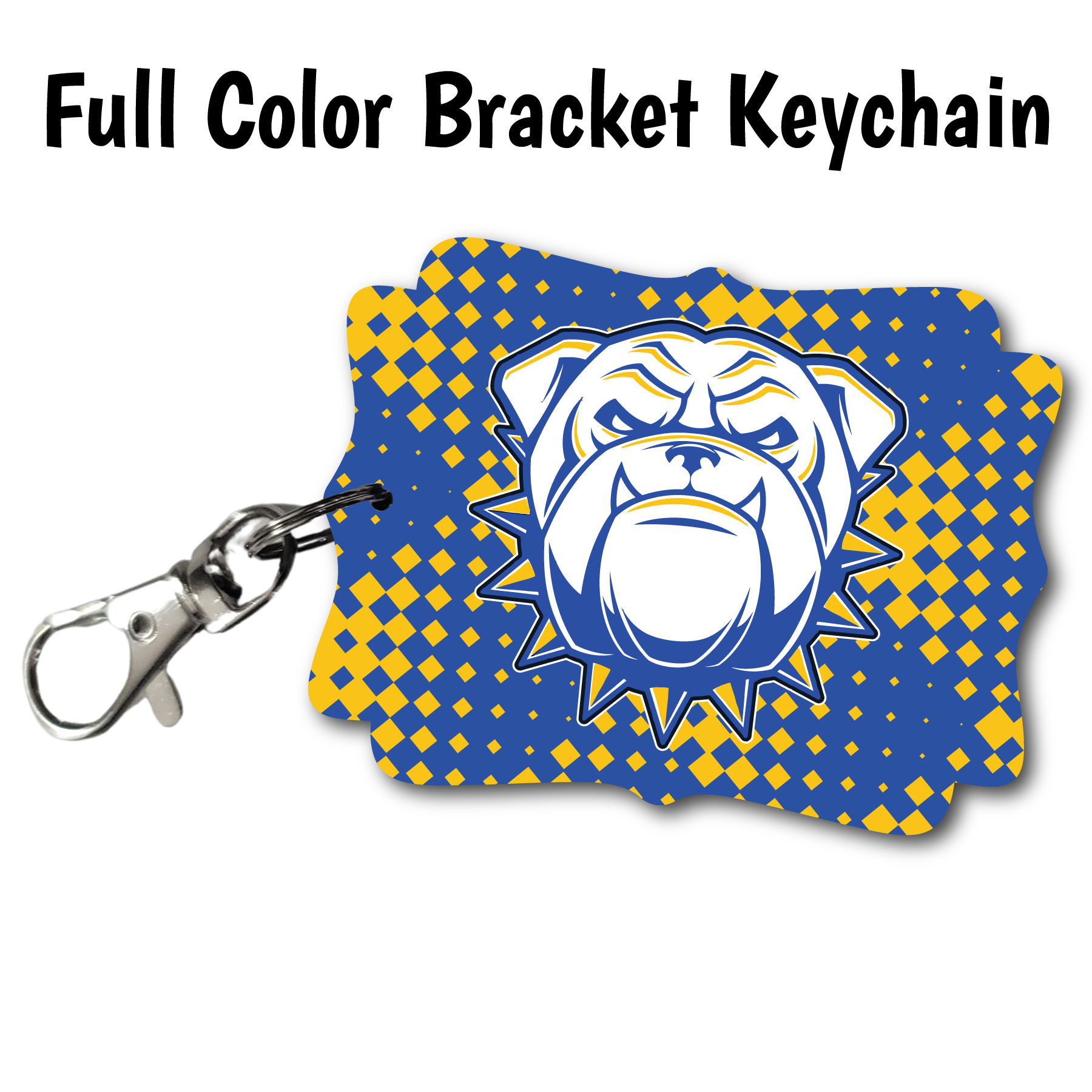 Leather Bulldog Pattern Keychain, PDF