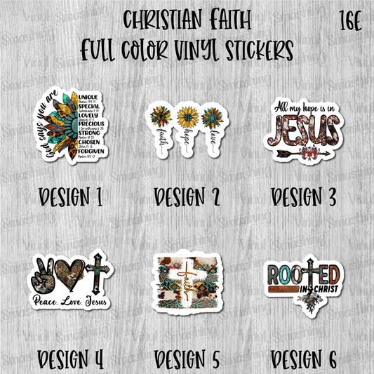 Christian Faith - Full Color Vinyl Stickers (SHIPS IN 3-7 BUS DAYS)