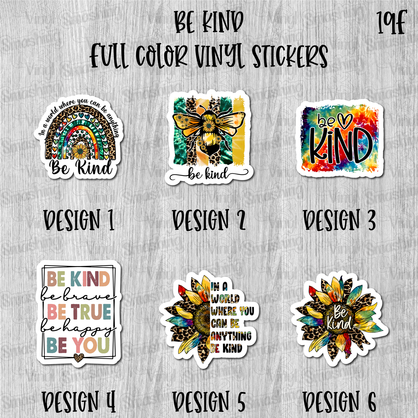 Be Kind - Full Color Vinyl Stickers (SHIPS IN 3-7 BUS DAYS)