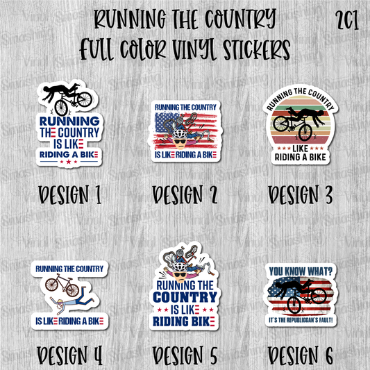 Running The Country - Full Color Vinyl Stickers (SHIPS IN 3-7 BUS DAYS)