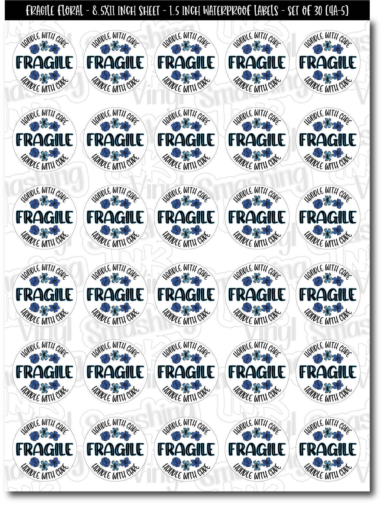 Fragile Floral - Packaging Labels (SHIPS IN 3-7 BUS DAYS)