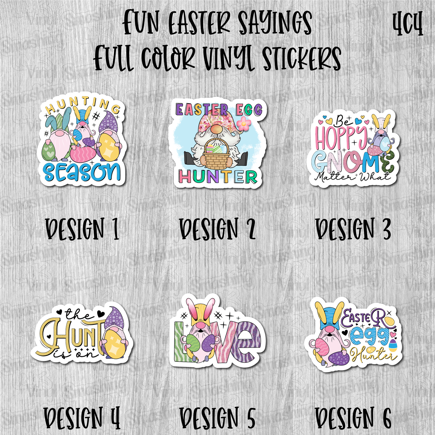 Fun Easter Sayings - Full Color Vinyl Stickers (SHIPS IN 3-7 BUS DAYS)