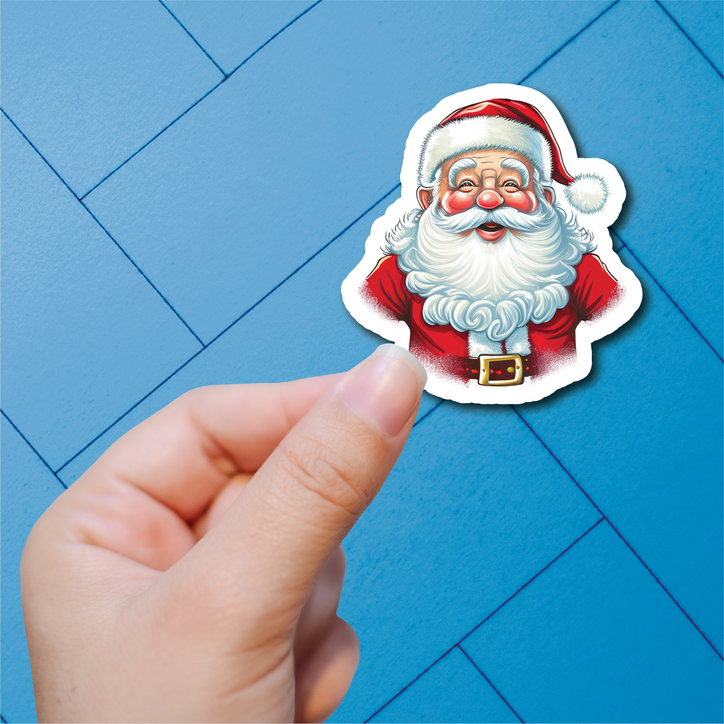 Cool Santas - Full Color Vinyl Stickers (SHIPS IN 3-7 BUS DAYS)