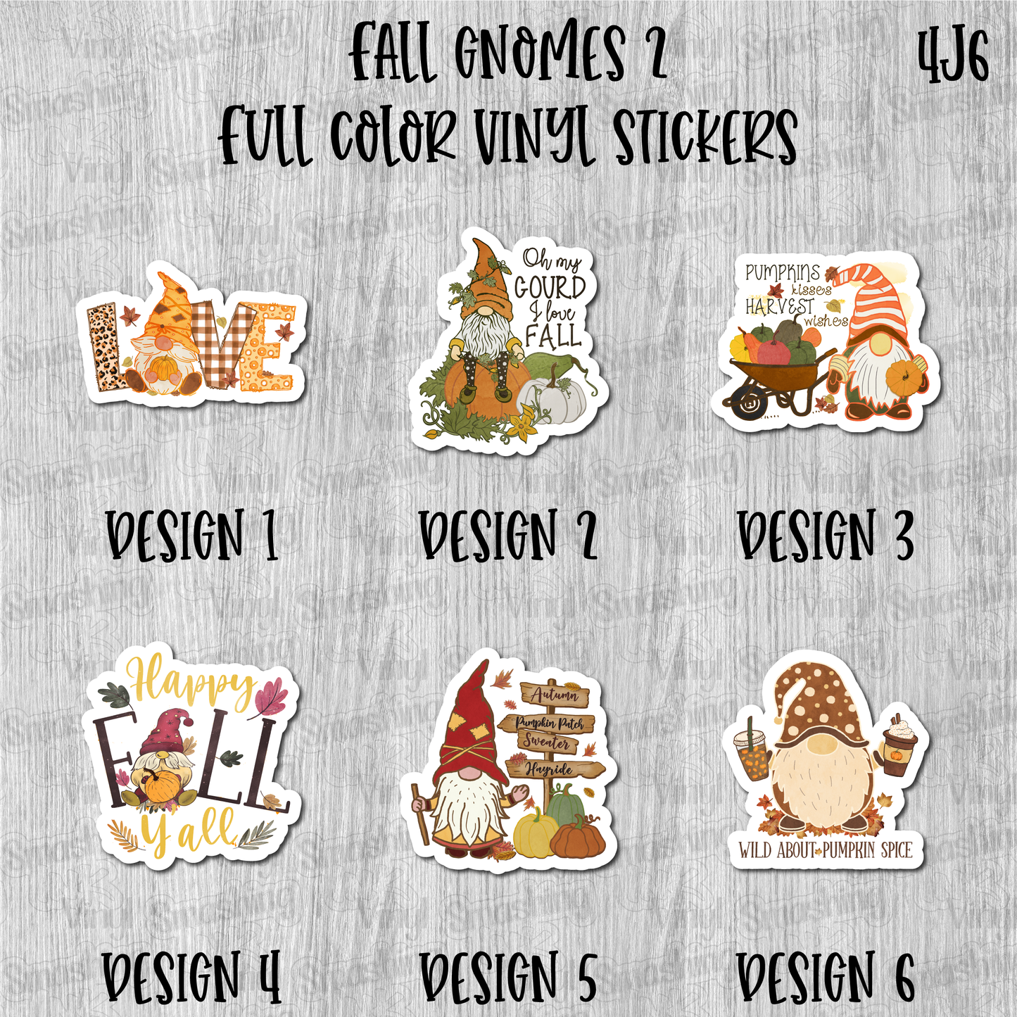 Fall Gnomes 2 - Full Color Vinyl Stickers (SHIPS IN 3-7 BUS DAYS)