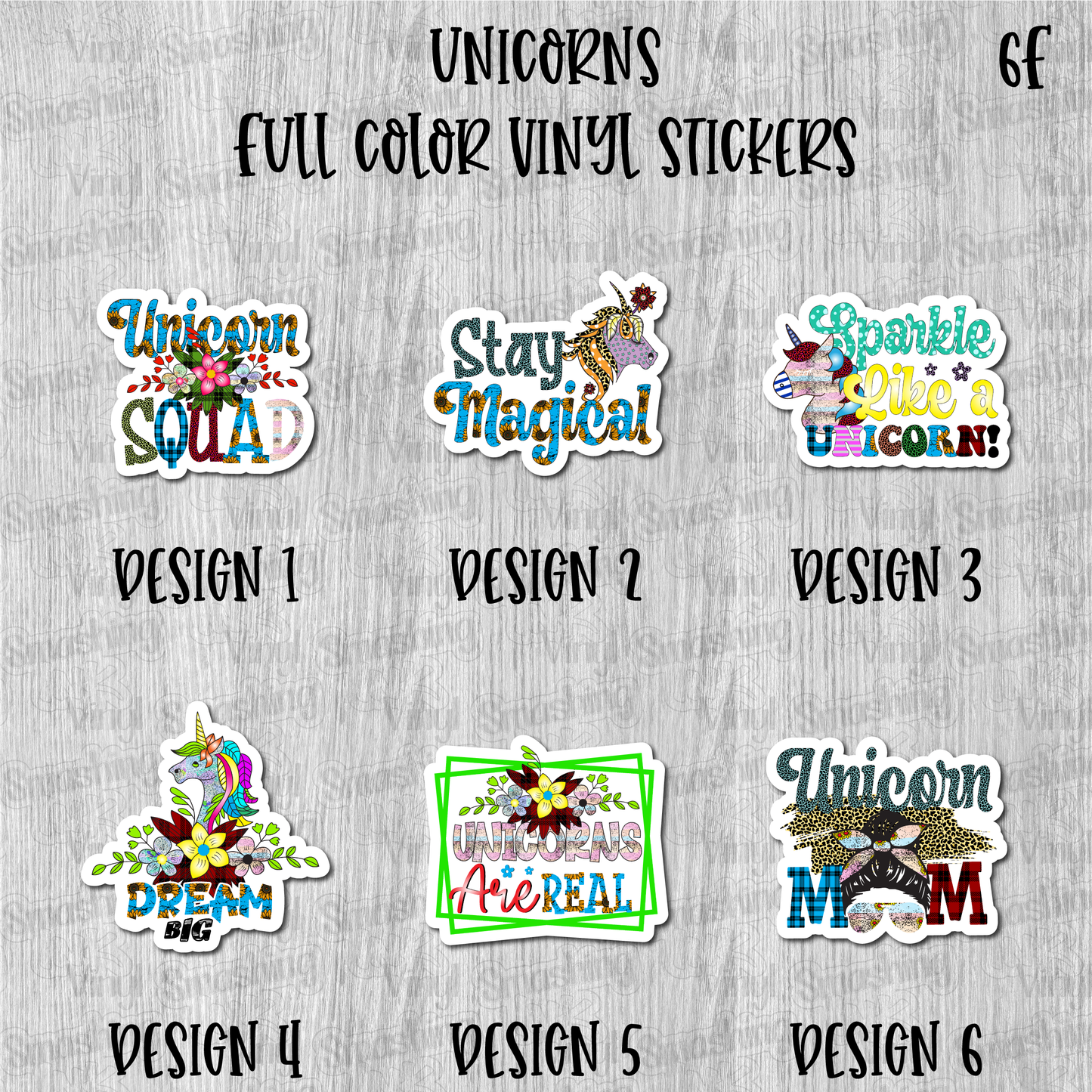 Unicorns - Full Color Vinyl Stickers (SHIPS IN 3-7 BUS DAYS)