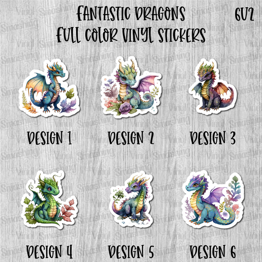 Fantastic Dragons - Full Color Vinyl Stickers (SHIPS IN 3-7 BUS DAYS)