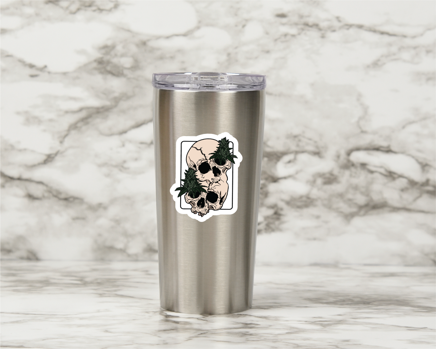 Gothic Smoking Weed 1 - Full Color Vinyl Stickers (SHIPS IN 3-7 BUS DAYS)