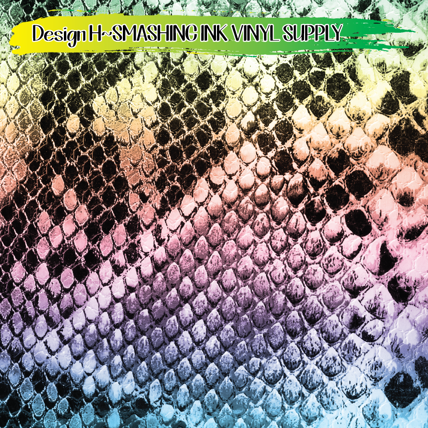Rainbow Snakeskin ★ Printed Vinyl Sheets | Faux Leather | Laser Safe