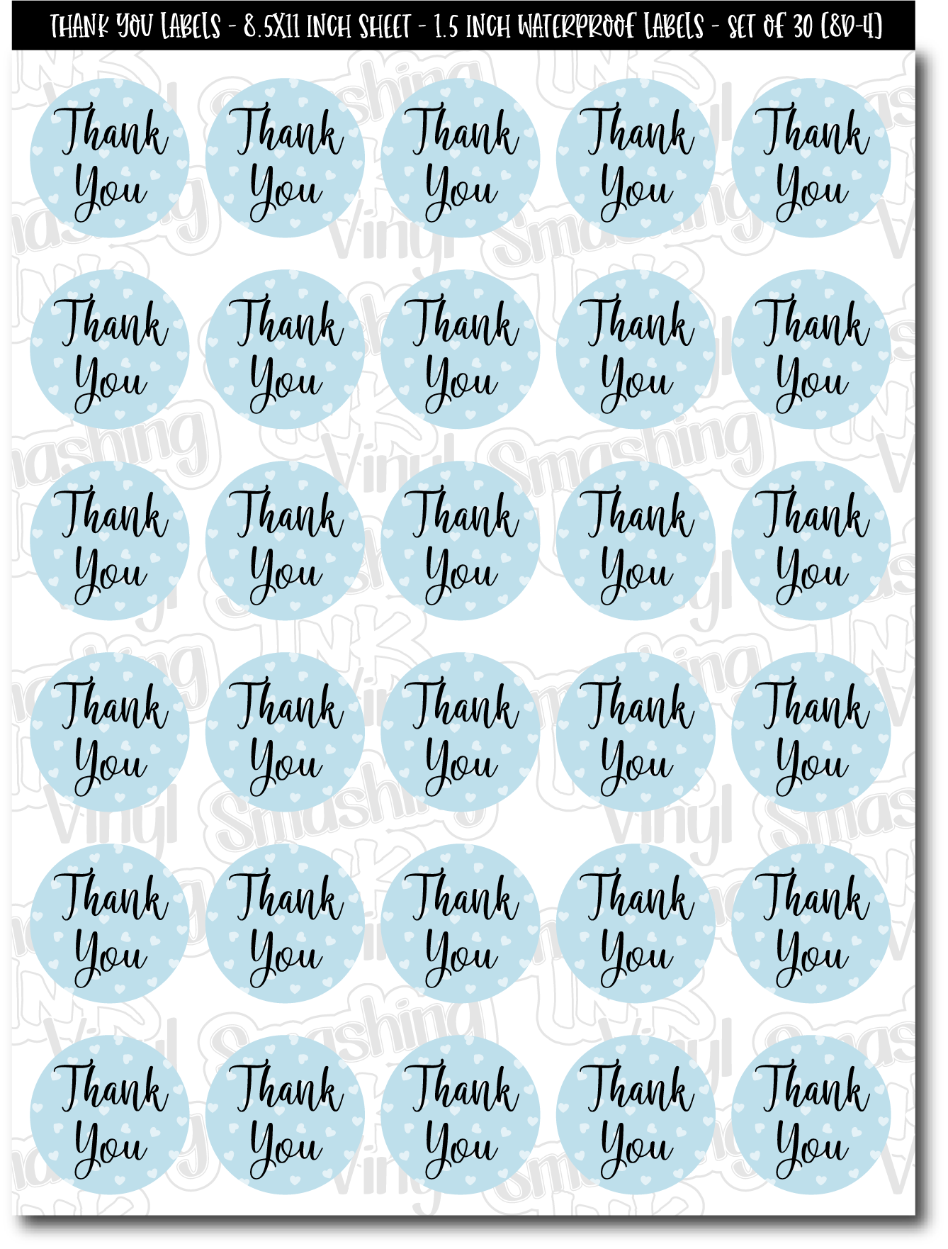 Thank You Hearts - Packaging Labels (SHIPS IN 3-7 BUS DAYS)