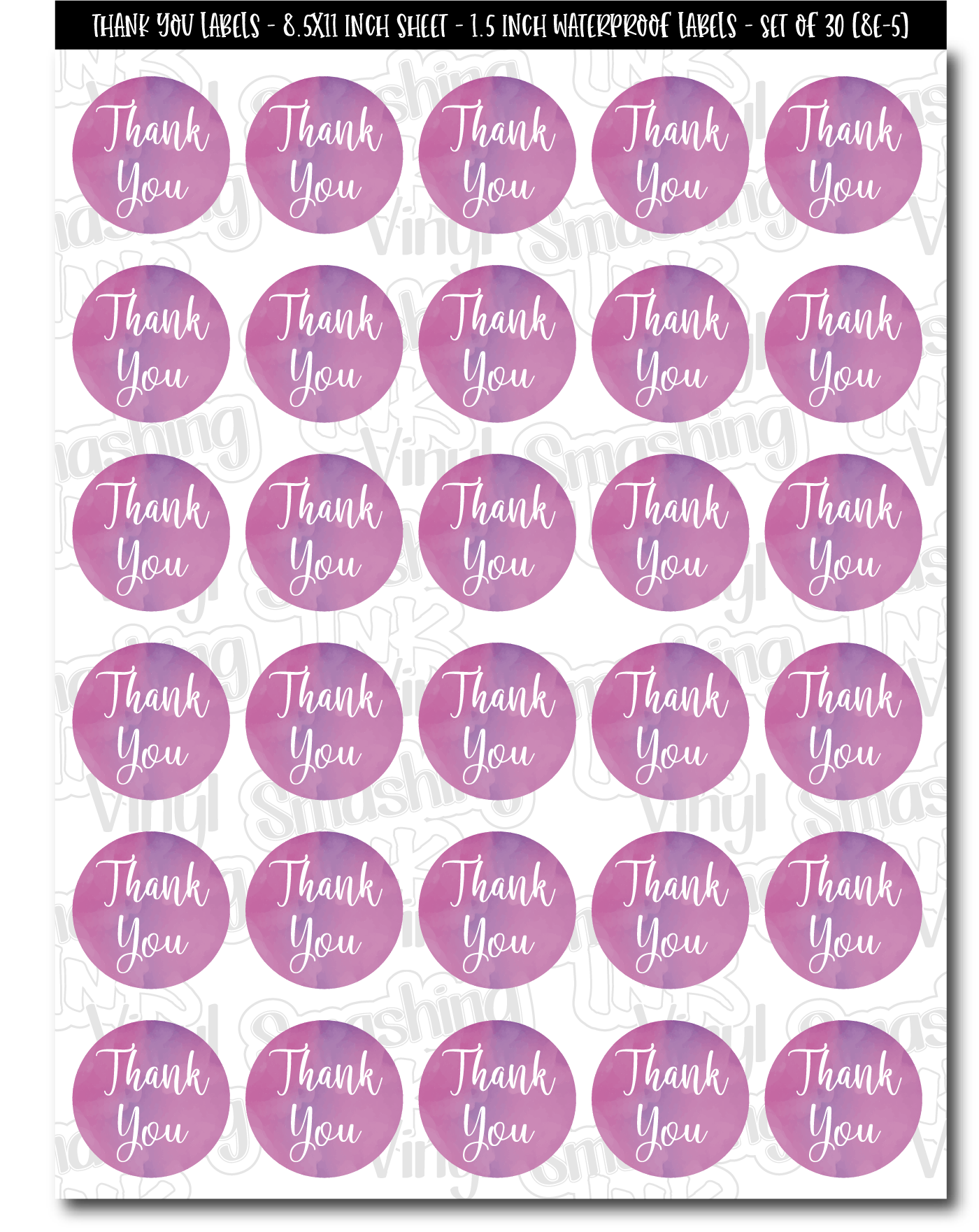 Pink Thank You - Packaging Labels (SHIPS IN 3-7 BUS DAYS)