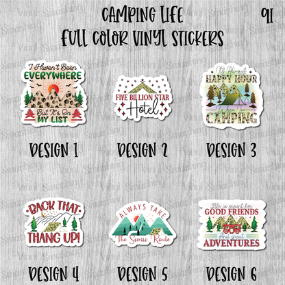 Camping Life - Full Color Vinyl Stickers (SHIPS IN 3-7 BUS DAYS)
