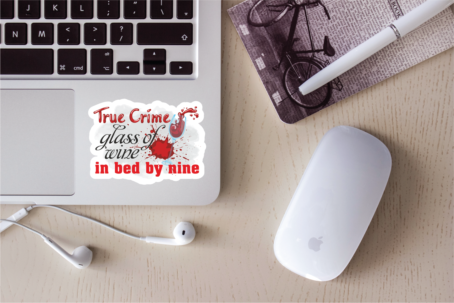 True Crime and Beverages - Full Color Vinyl Stickers (SHIPS IN 3-7 BUS DAYS)