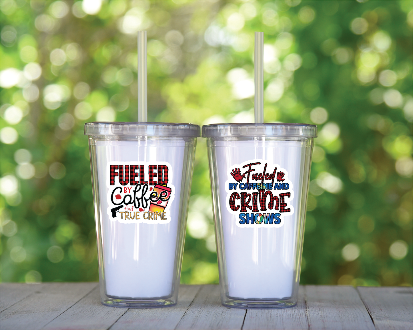 True Crime and Beverages - Full Color Vinyl Stickers (SHIPS IN 3-7 BUS DAYS)