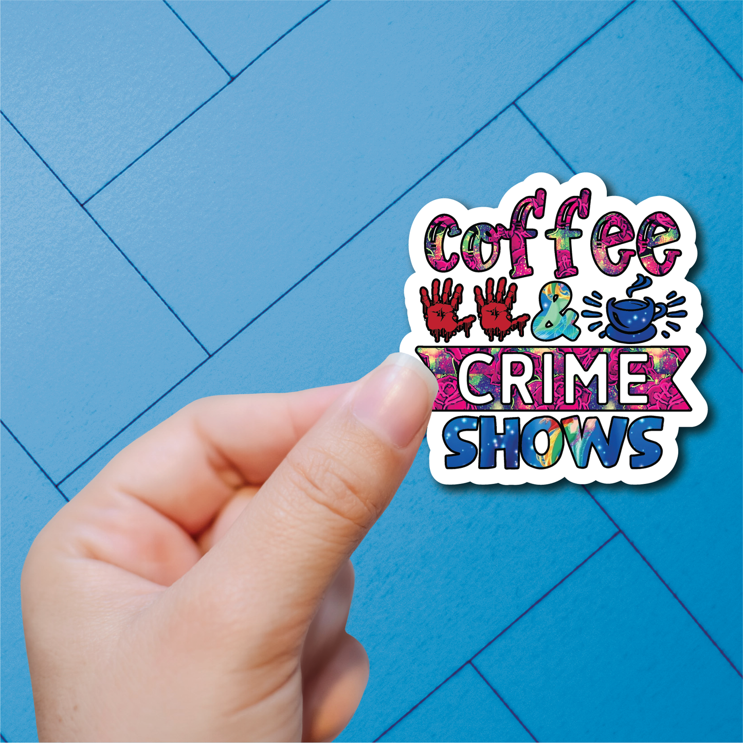 True Crime and Beverages - Full Color Vinyl Stickers (SHIPS IN 3-7 BUS DAYS)