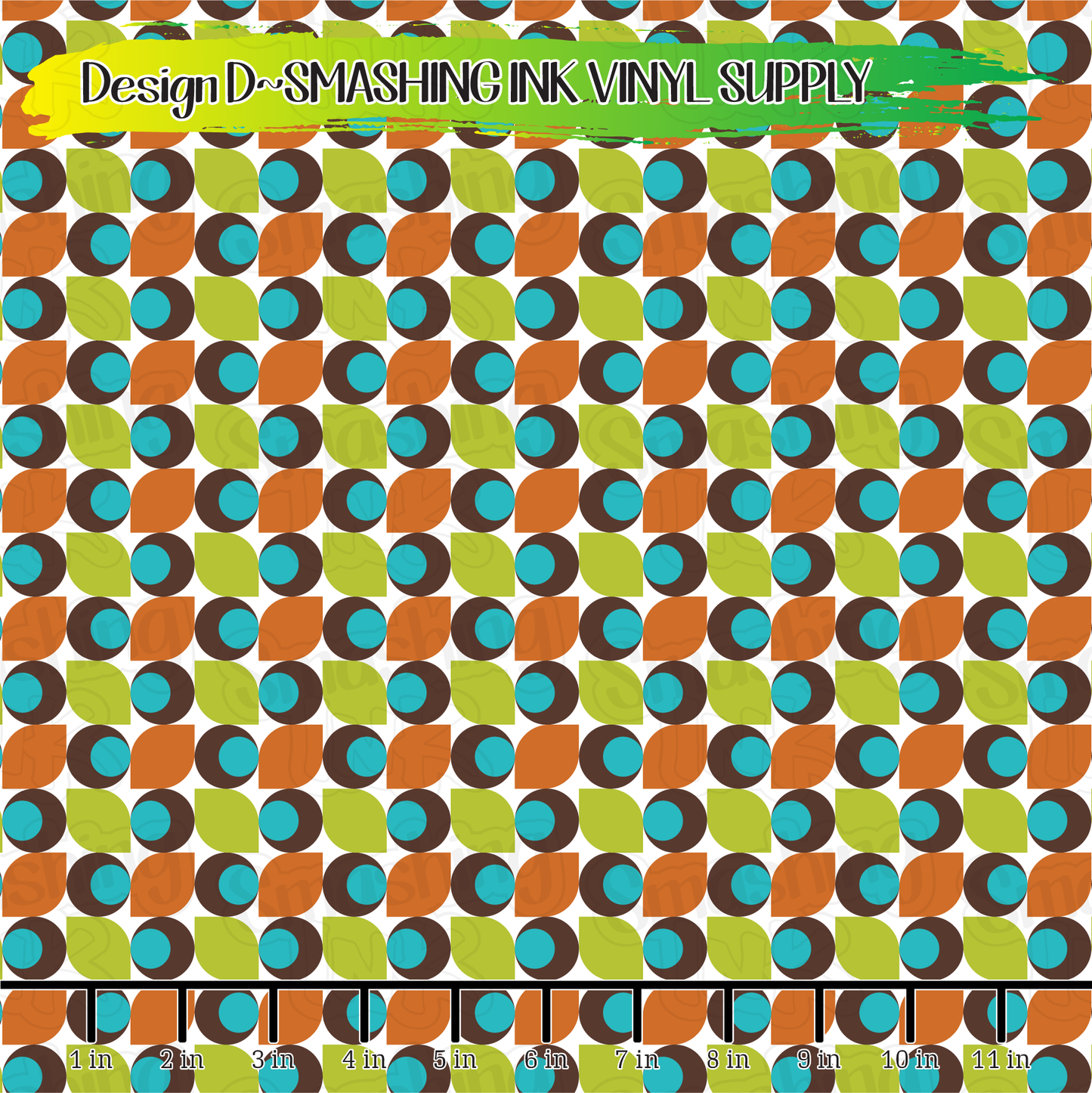 Mid Century Geometric ★ Printed Vinyl Sheets | Faux Leather | Laser Safe