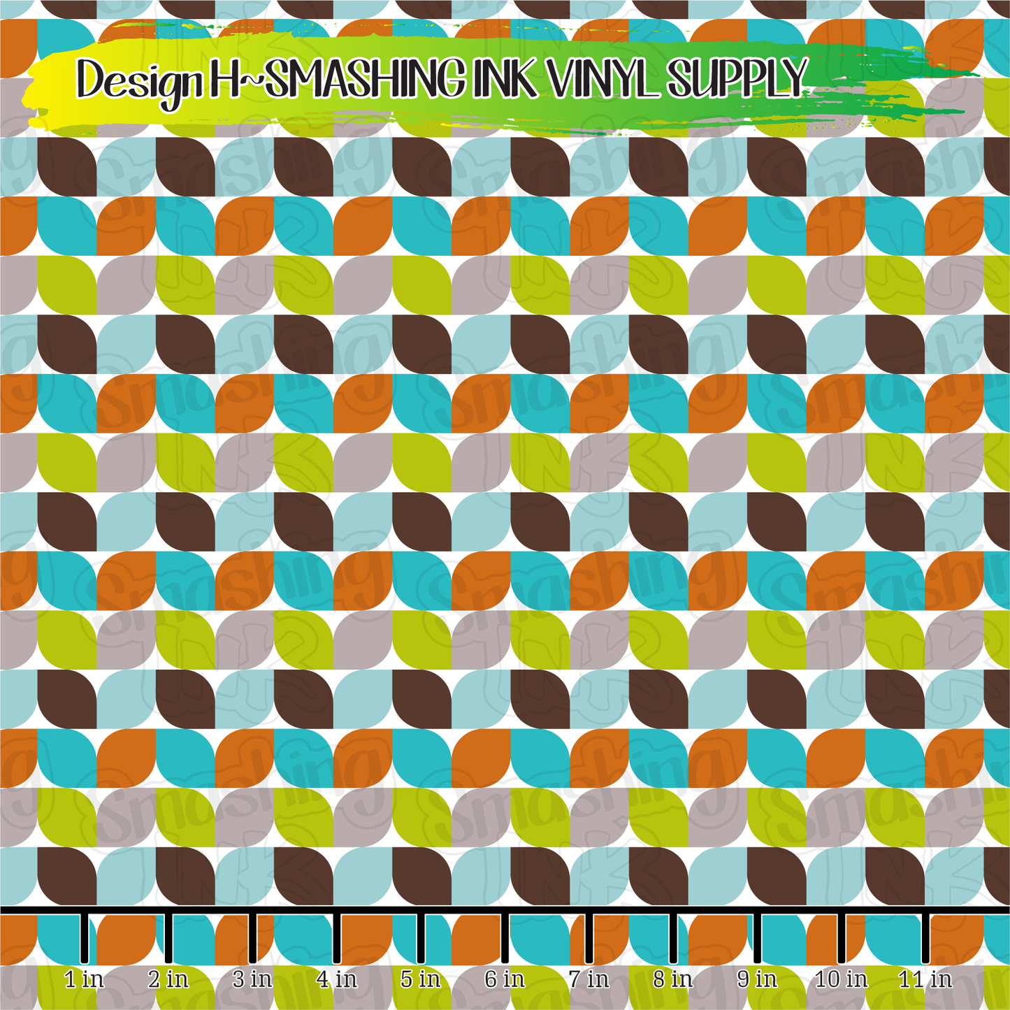 Mid Century Geometric ★ Printed Vinyl Sheets | Faux Leather | Laser Safe