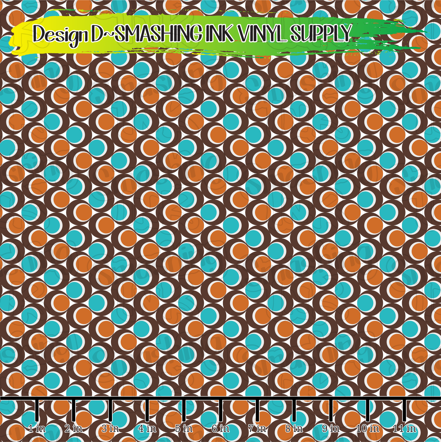 Mid Century Circles ★ Printed Vinyl Sheets | Faux Leather | Laser Safe