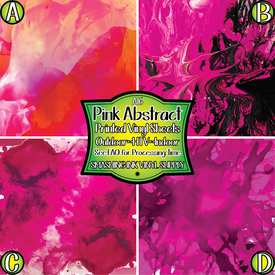 Pink Abstract ★ Printed Vinyl Sheets | Faux Leather | Laser Safe
