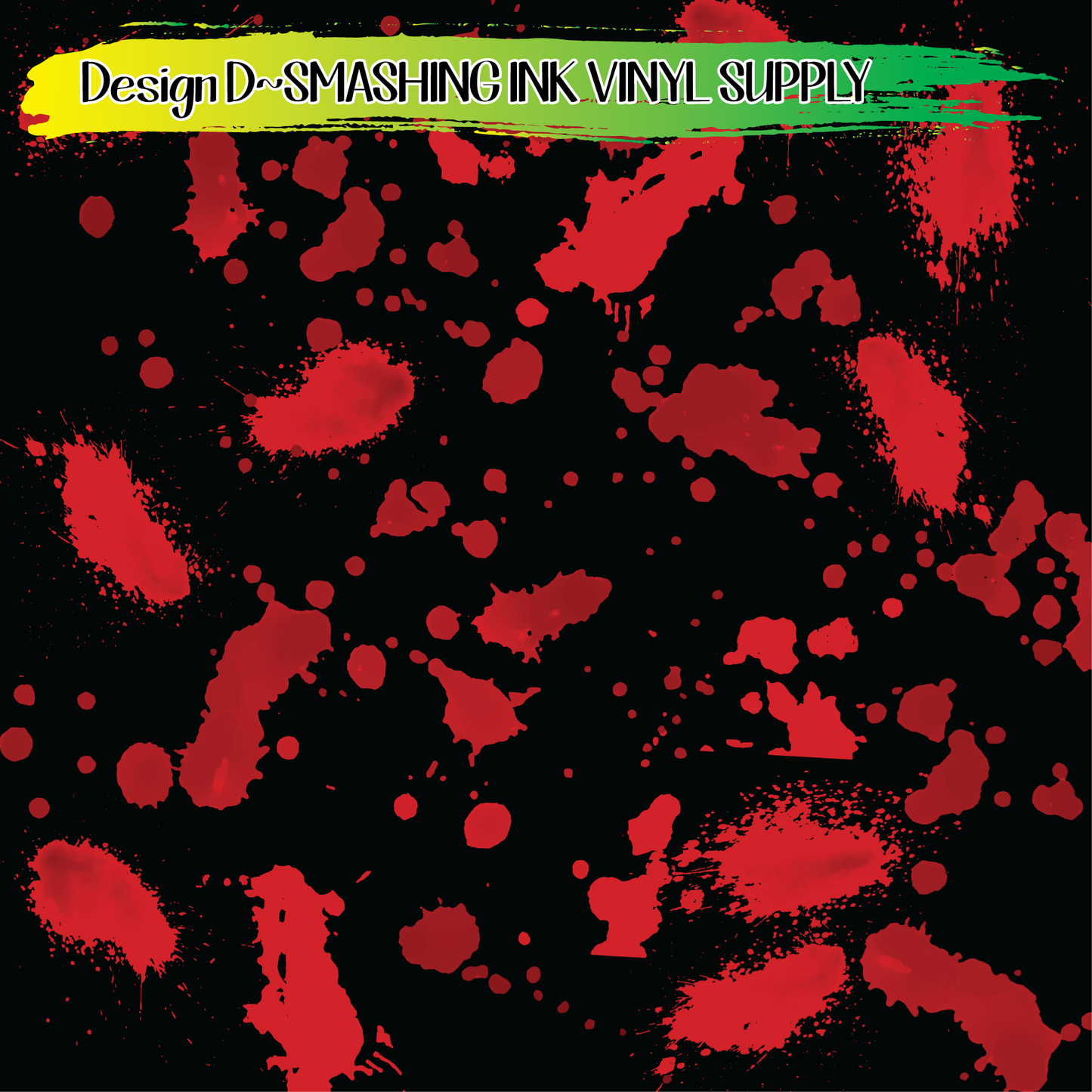 Red Ink Splatter ★ Printed Vinyl Sheets | Faux Leather | Laser Safe