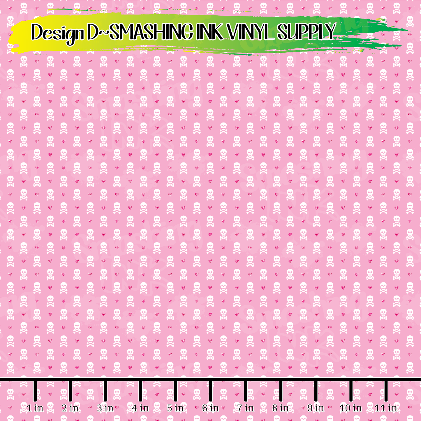 Pink Girly Skulls ★ Printed Vinyl Sheets | Faux Leather | Laser Safe