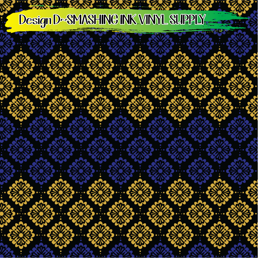 Blue Black Gold ★ Printed Vinyl Sheets | Faux Leather | Laser Safe