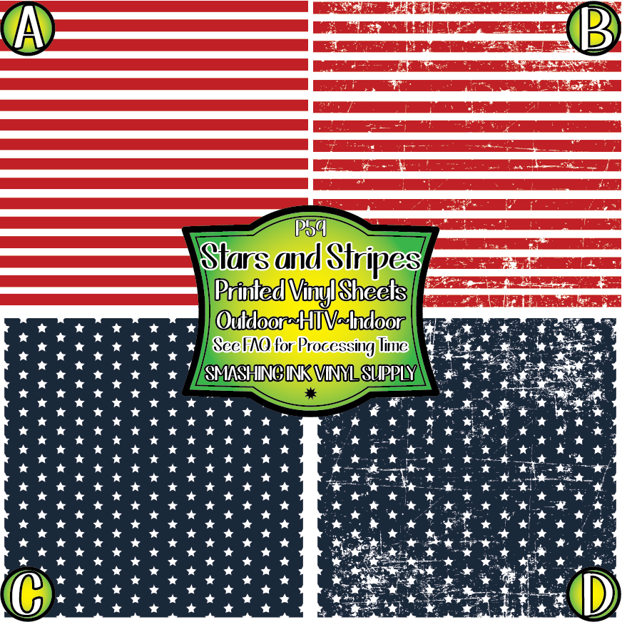 Stars & Stripes ★ Printed Vinyl Sheets | Faux Leather | Laser Safe